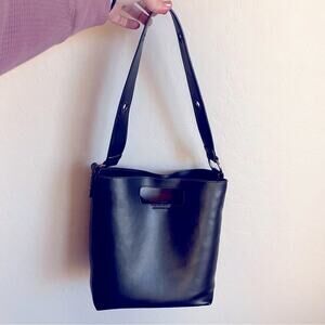 Forest Green Faux Leather Shoulder Bag grommets bucket bag purse